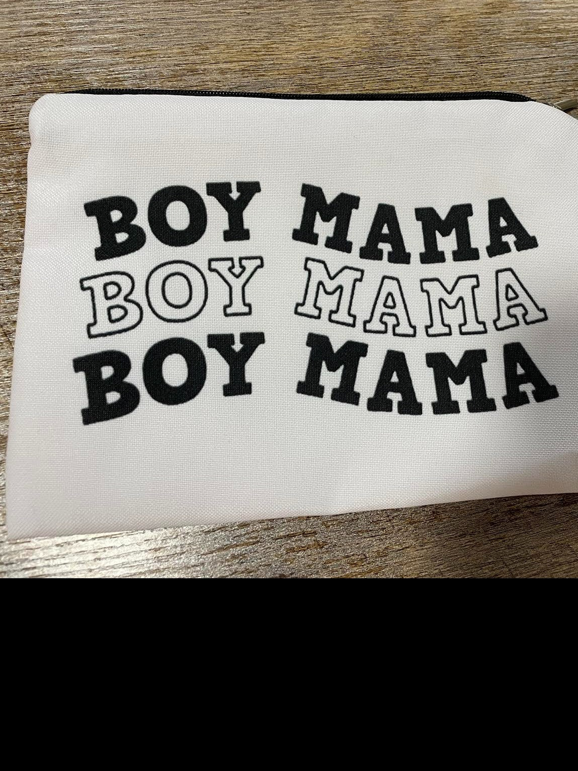 Boy Mama zipper pouch.