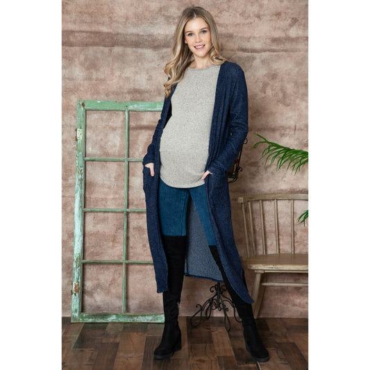 Maternity Warm Long Maxi Cardigan