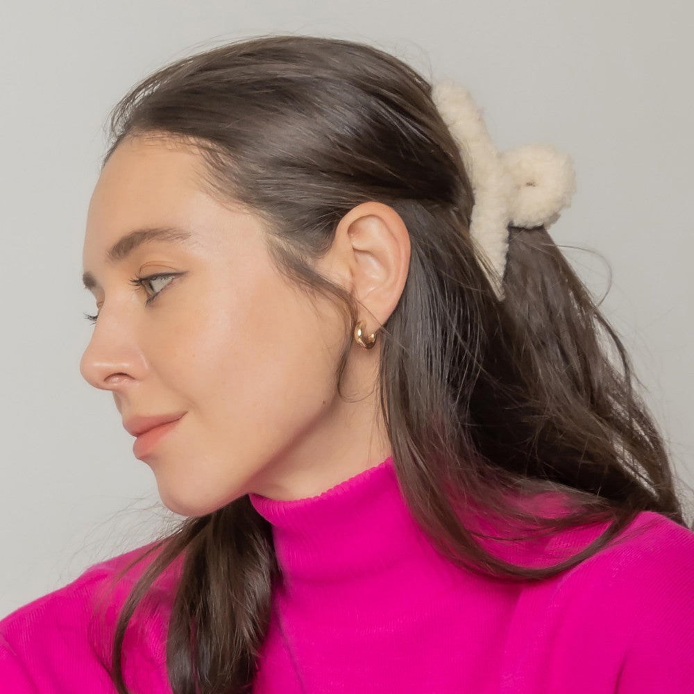 Sherpa Covered Hair Clip