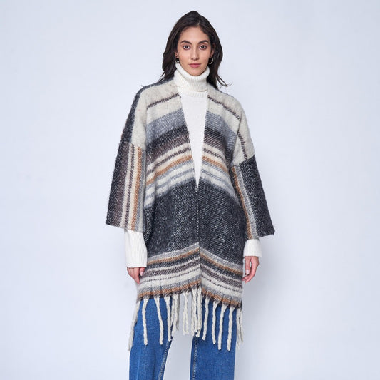 Soft Knit Wrap with Tassel Detail