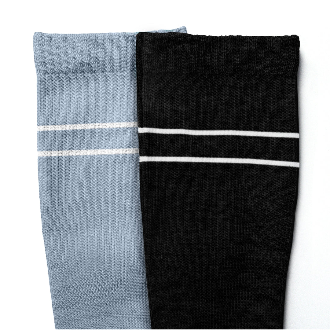 Maternity & Postpartum Compression Socks 2 Pack | Slate Blue & Black