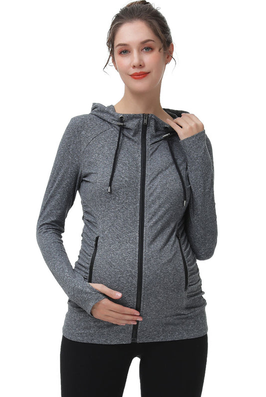 Ruched Performance Jacket Dark Heather Gray