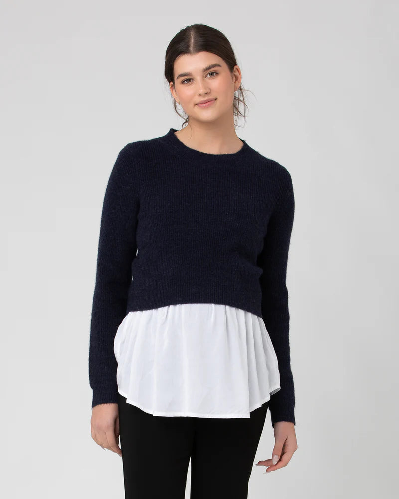 Mandy Detachable Nursing Knit Navy