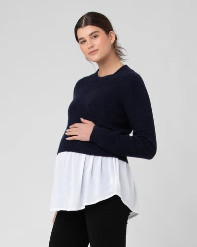 Mandy Detachable Nursing Knit Navy