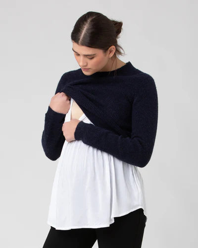 Mandy Detachable Nursing Knit Navy