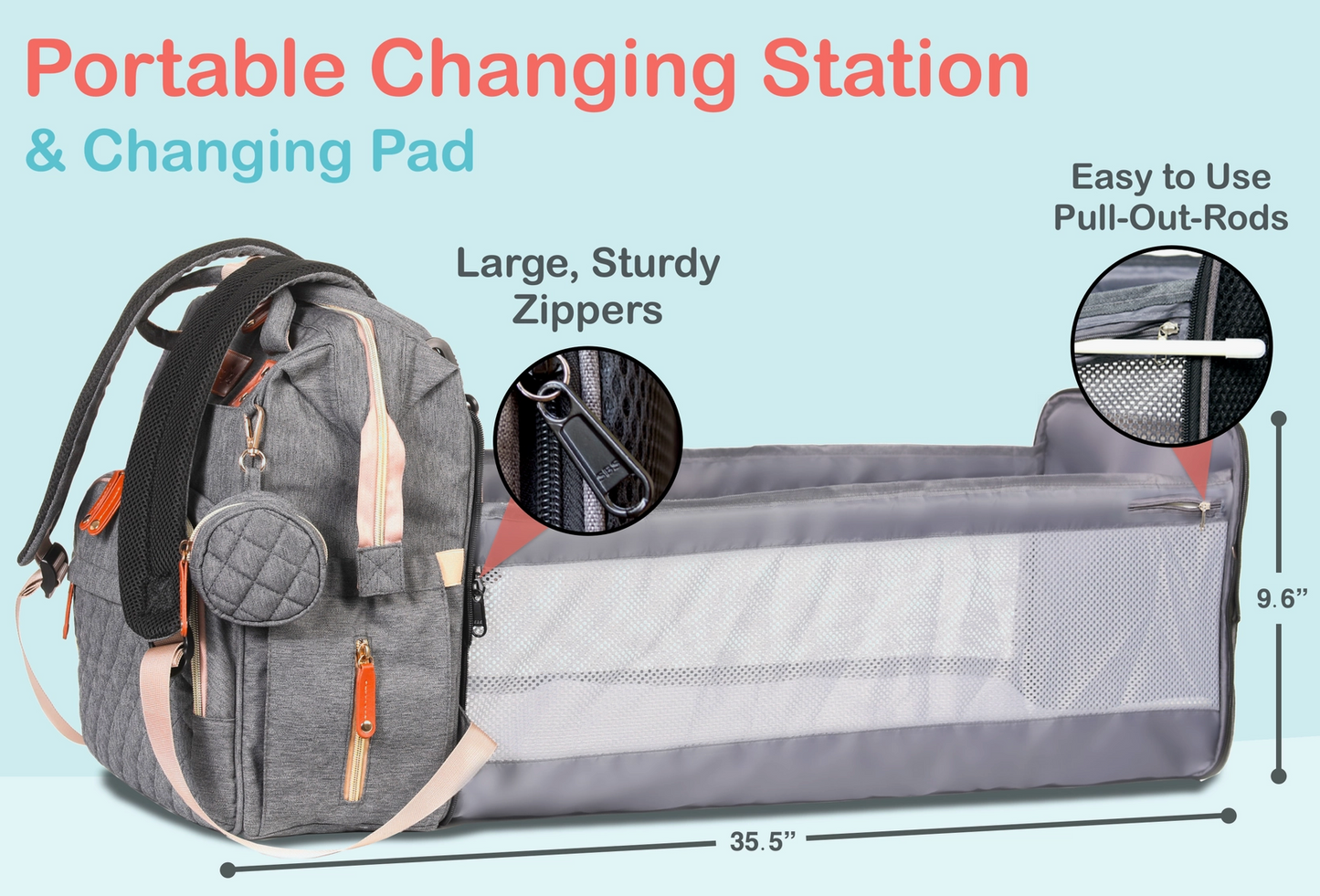 Diaper Backpack with Changing Station