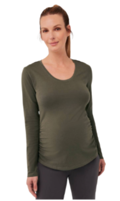 Women’s Maternity Ruched Long Sleeve Tee | Grape Leaf