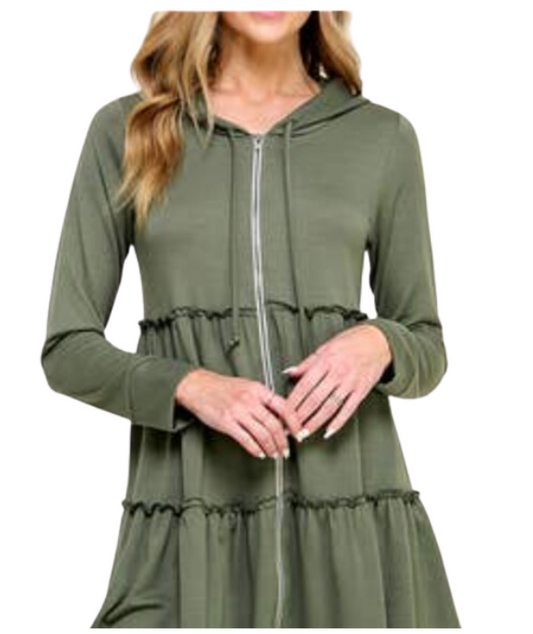 Hoodie Knit Zip Maternity - Olive