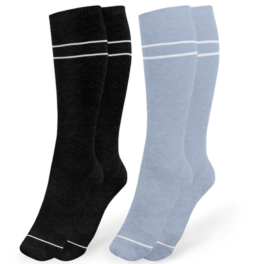 Maternity & Postpartum Compression Socks 2 Pack | Slate Blue & Black
